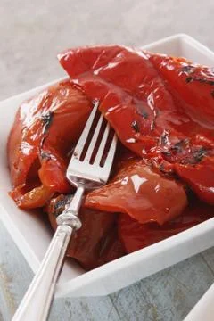 Preparing fresh peppers Stock Photos