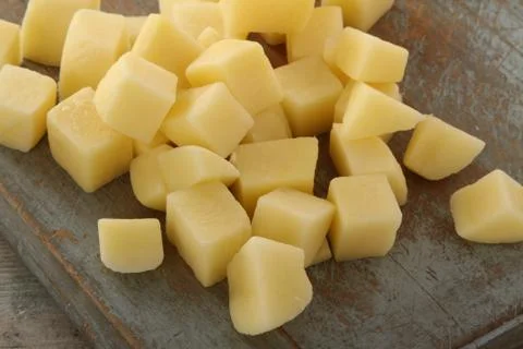 Preparing fresh potatoes Stock Photos