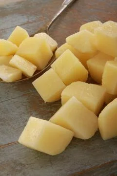 Preparing fresh potatoes Stock Photos