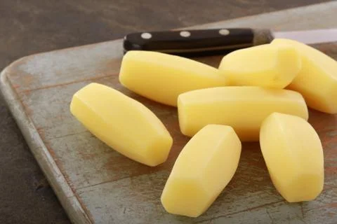 Preparing fresh potatoes Stock Photos