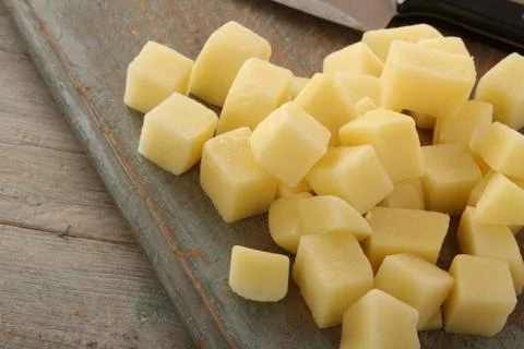 Preparing fresh potatoes Stock Photos