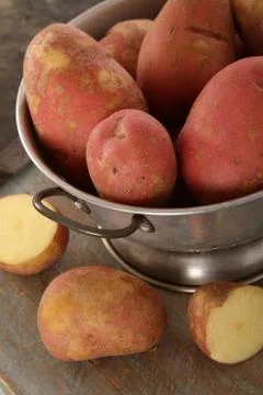 Preparing fresh potatoes Stock Photos