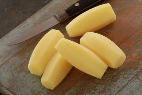 Preparing fresh potatoes Stock Photos