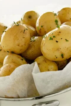 Preparing fresh potatoes Stock Photos