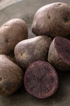 Preparing fresh potatoes Stock Photos