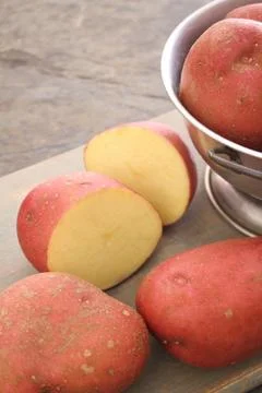 Preparing fresh potatoes Stock Photos