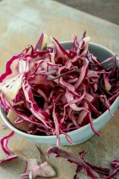 Preparing fresh red cabbage Stock Photos