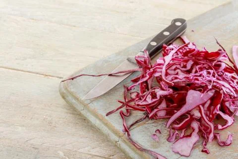 Preparing fresh red cabbage Stock Photos