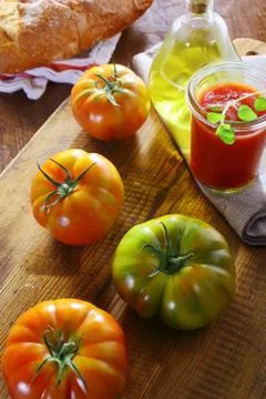 Preparing fresh tomato paste Stock Photos