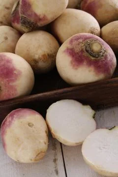 Preparing fresh turnip Foto stock