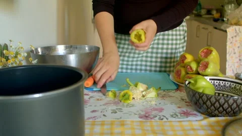 Preparing fruit efficiently, Harvesting and processing fresh produce Stock Footage 320954966