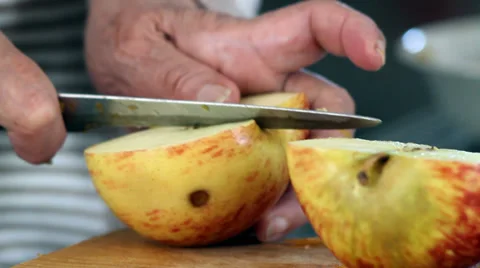 Preparing fruit for salad Stock Footage 32705796