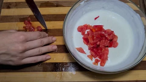 Preparing Garlic Sauce Stock Footage 157396853