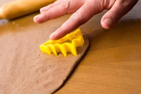 Preparing gingerbread cookies. Stock Photos