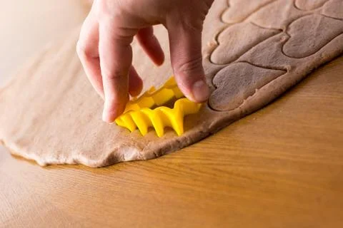 Preparing gingerbread cookies. Stock Photos