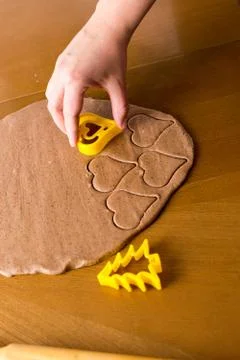 Preparing gingerbread cookies. Stock Photos