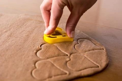Preparing gingerbread cookies. Stock Photos