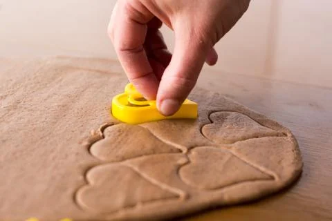 Preparing gingerbread cookies. Stock Photos