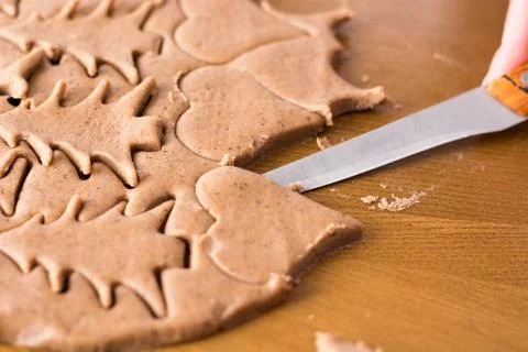 Preparing gingerbread cookies. Stock Photos