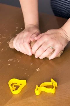 Preparing gingerbread cookies. Stock Photos