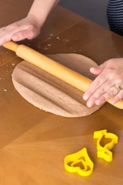 Preparing gingerbread cookies. Stock Photos
