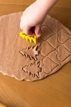 Preparing gingerbread cookies. Stock Photos