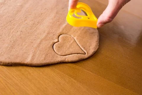 Preparing gingerbread cookies. Stock Photos