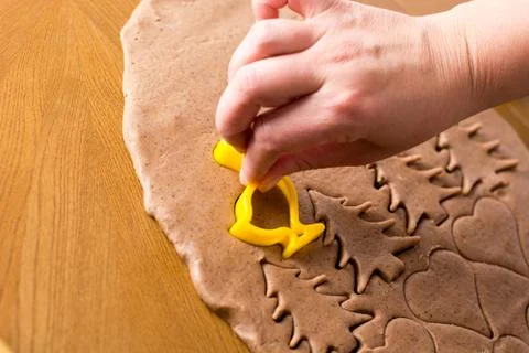 Preparing gingerbread cookies. Stock Photos