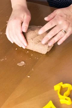 Preparing gingerbread cookies. Stock Photos