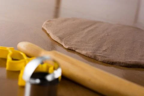 Preparing gingerbread cookies. Stock Photos