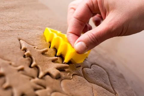Preparing gingerbread cookies. Stock Photos