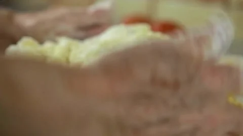 Preparing Gnocchi Dough on the Counter Stock Footage 304572242