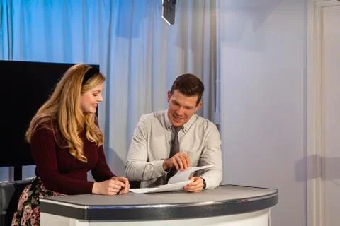 Preparing to go Back on Air Stock Photos