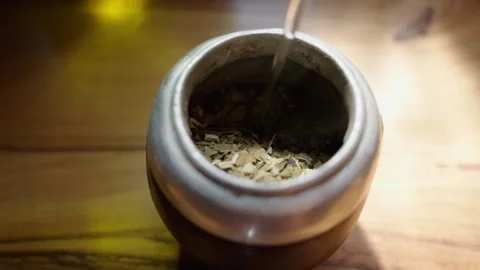 Preparing a good mate. Breakfast or snack Video stock 286044646