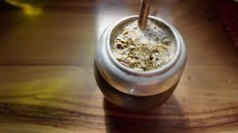 Preparing a good mate. Breakfast or snack Vídeo Stock 286045829