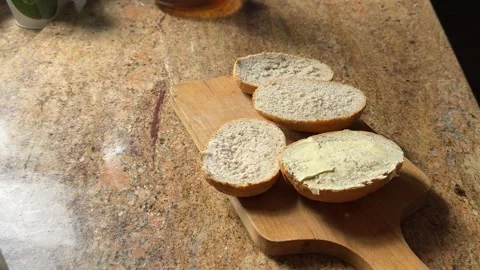 Preparing Graham Rolls for Breakfast Stock Footage 278172001