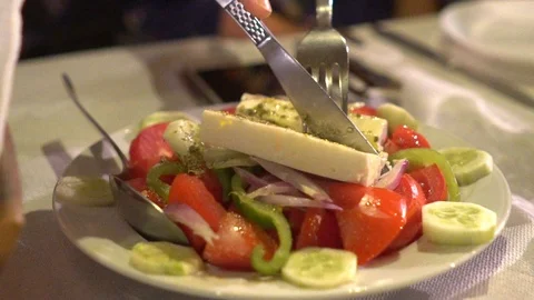 Preparing Greek Salad Video stock 87566741