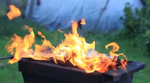 Preparing the grill for the barbecue Stock Footage 53010730
