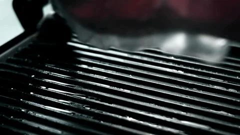 Preparing a Grill for BBQ Bratwurst — Tight Close Up Stock Photos
