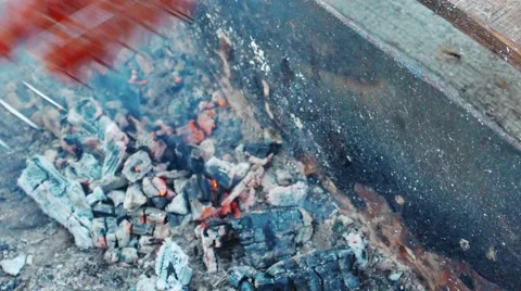 Preparing Grilled Sausages on Barbeque Video stock 59665100