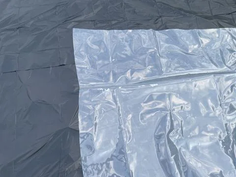 Preparing ground base for inflatable pool 写真素材