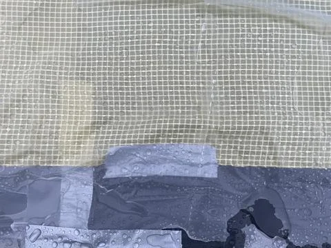 Preparing ground base for inflatable pool Stock Photos