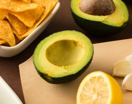 Preparing of guacamole Stock Photos
