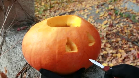 Preparing for Halloween Stock Footage 141311093