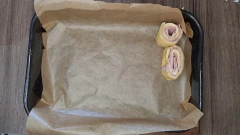 Preparing Ham And Cheese Rolls Video stock 220727330