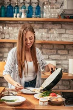 Preparing a healthy breakfast Stock Photos