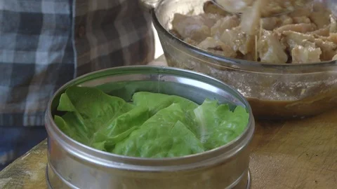 Preparing a healthy meal  - close up Video stock 81188211