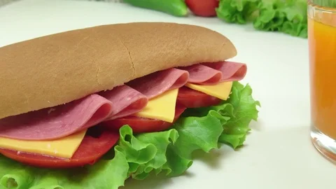 Preparing A Healthy Sandwich Stock Footage 93120029