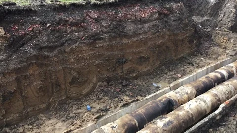 Preparing for the heating season. Replacement of pipes in the heating system. Stock Footage 136818399