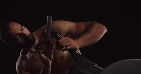 Preparing his training machine Stock Footage 163748013